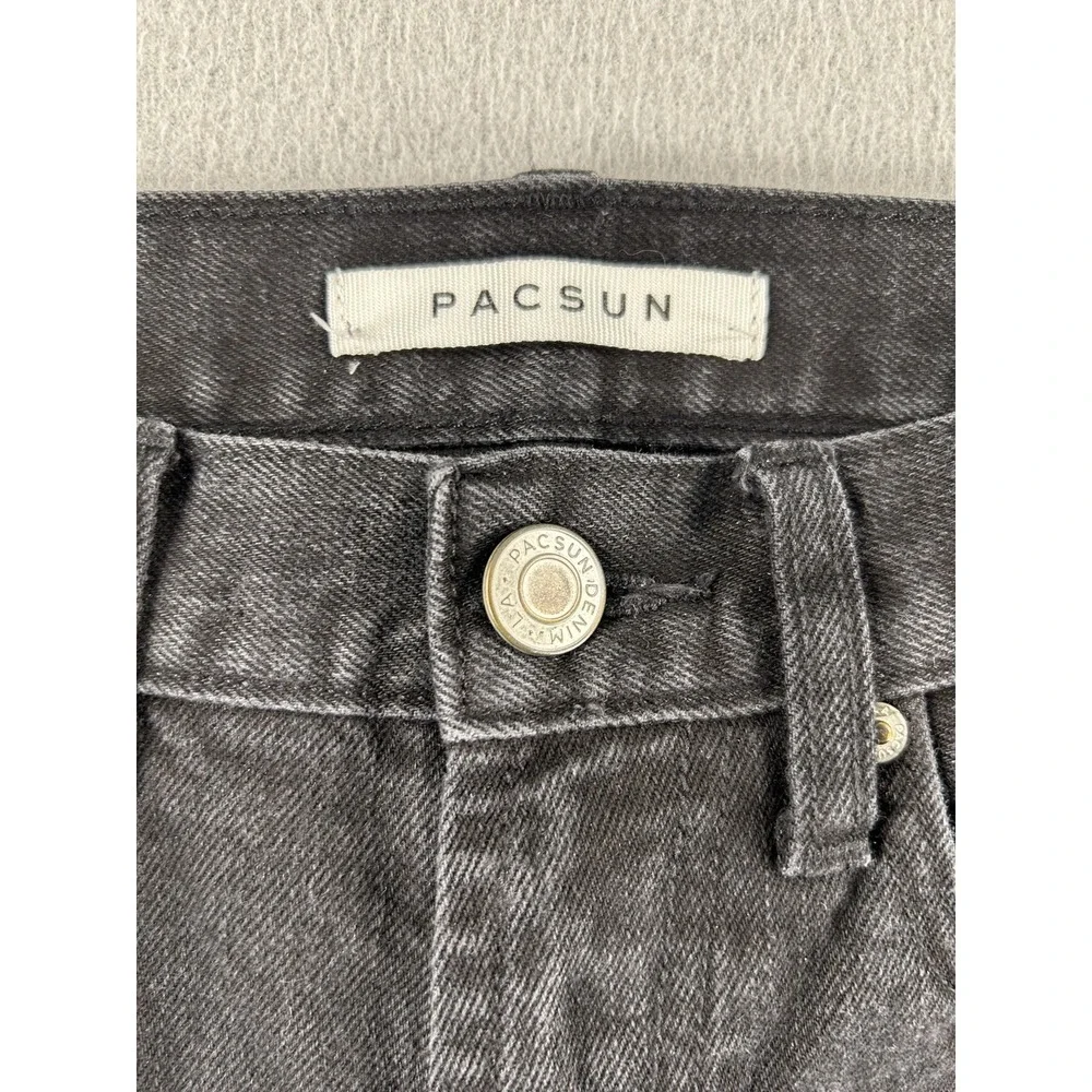 PACSUN Men's Black Distressed Ripped Skinny Jeans Comfort Stretch Size 28x30.5
